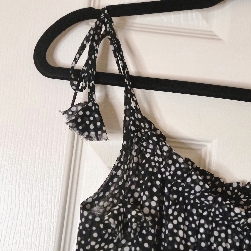 MISA Los Angeles Black Polka Dot Ruffle Tiered Dress XS - Picture 7 of 11